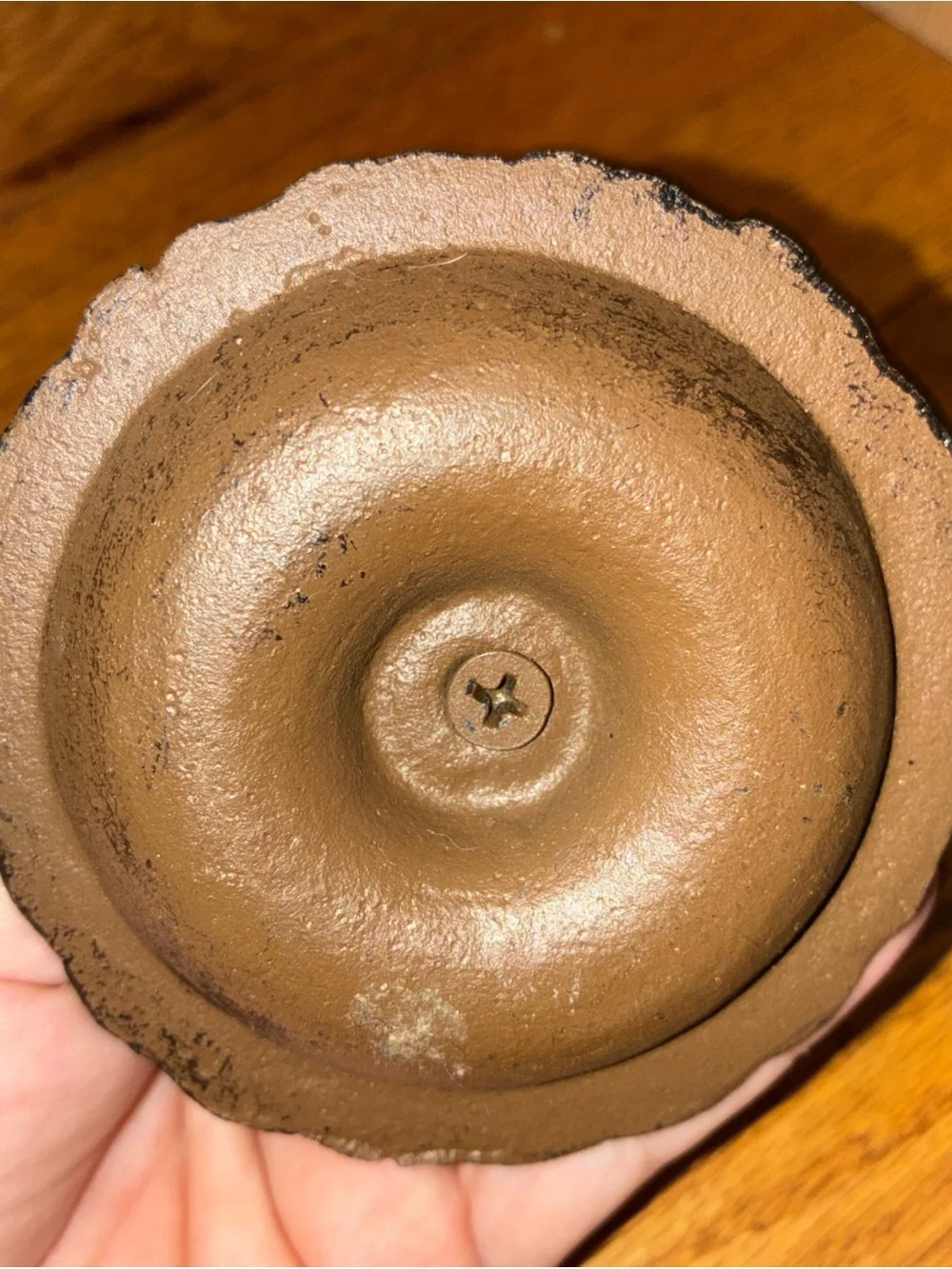 Cast Iron Hand Ring Holder in Rustic Brown